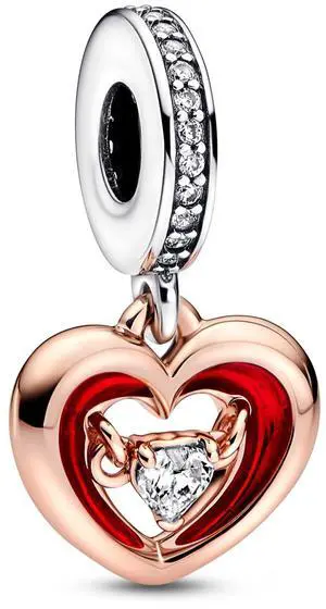 Pandora Two-tone Radiant Heart Dangle Charm Pandora Two-tone Radiant Heart Dangle Charm