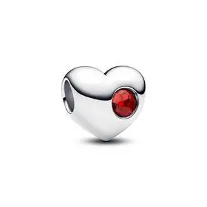 Pandora Engravable Red Stone Heart Charm Pandora Engravable Red Stone Heart Charm