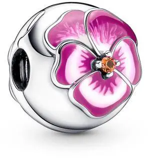 Pandora Moments Pink Pansy Flower Clip Pandora Moments Pink Pansy Flower Clip
