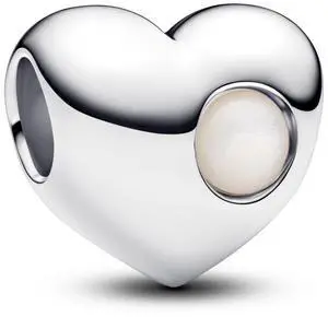 Pandora Engravable White Stone Heart Charm Pandora Engravable White Stone Heart Charm
