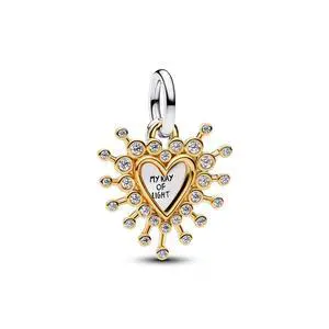 Pandora Radiant Heart Double Dangle Charm Pandora Radiant Heart Double Dangle Charm
