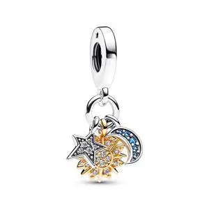 Pandora Two-tone Celestial Triple Dangle Charm Pandora Two-tone Celestial Triple Dangle Charm
