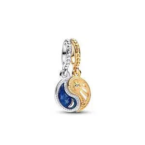 Pandora Two-tone Splittable Sun & Moon Dangle Charm Pandora Two-tone Splittable Sun & Moon Dangle Charm