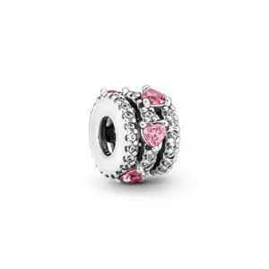 Pandora Sparkling Triple Halo Hearts Charm Pandora Sparkling Triple Halo Hearts Charm