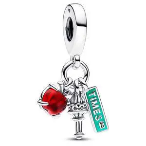 Pandora NYC Apple Torch and Street Sign Triple Dangle Charm Pandora NYC Apple Torch and Street Sign Triple Dangle Charm