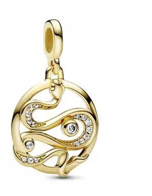 Pandora ME Pavé Snake Medallion Bracelet 14k Gold-Plated Women's Jewelry Pandora ME Pavé Snake Medallion Bracelet 14k Gold-Plated Women's Jewelry