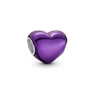 Pandora Metallic Purple Heart Charm Pandora Metallic Purple Heart Charm