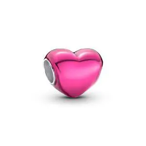 Pandora Metallic Pink Heart Charm Pandora Metallic Pink Heart Charm