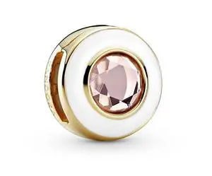 Pandora White Circle Clip Charm Pandora White Circle Clip Charm