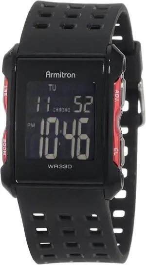 Armitron Sport Chronograph Black and Red Digital Mens Watch Armitron Sport Chronograph Black and Red Digital Mens Watch