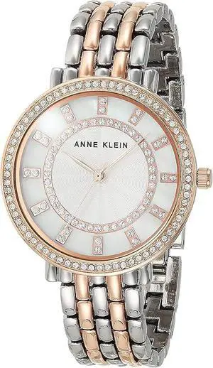 Anne Klein Two-Tone Crystal Encrusted Mixed-Metal Ladies Watch AK-3799MPRT Anne Klein Two-Tone Crystal Encrusted Mixed-Metal Ladies Watch AK-3799MPRT