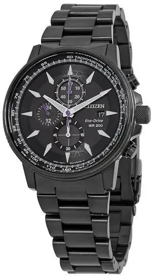 Citizen Eco-Drive Marvel Black Panther Chronograph Black Dial Mens Watch Citizen Eco-Drive Marvel Black Panther Chronograph Black Dial Mens Watch