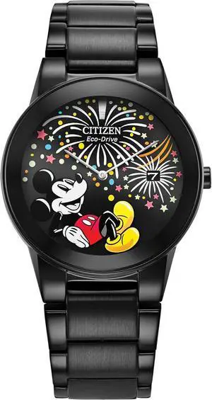 Citizen Eco-Drive Mickey Mouse Fiesta Black IP Mens Watch Citizen Eco-Drive Mickey Mouse Fiesta Black IP Mens Watch