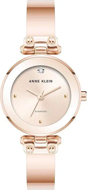 Anne Klein Genuine Diamond Dial Bangle Ladies Watch Anne Klein Genuine Diamond Dial Bangle Ladies Watch