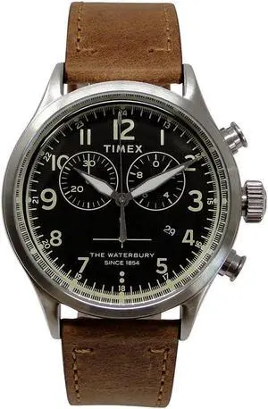 Timex Waterbury Leather Chronograph Mens Watch Timex Waterbury Leather Chronograph Mens Watch