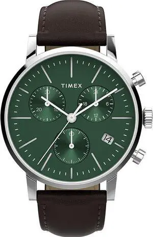 Timex Midtown 40mm Chronograph Leather Mens Watch Timex Midtown 40mm Chronograph Leather Mens Watch