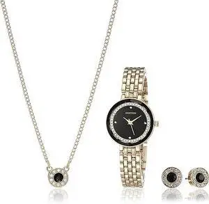 Armitron Gold-Tone Crystal Jewelry Set Ladies Watch Armitron Gold-Tone Crystal Jewelry Set Ladies Watch