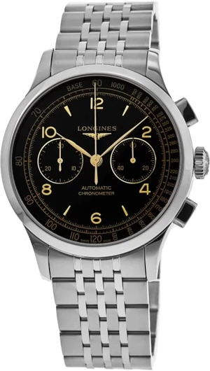 Longines Record Chronometer Chronograph Black Dial Stainless Steel Mens Watch Longines Record Chronometer Chronograph Black Dial Stainless Steel Mens Watch