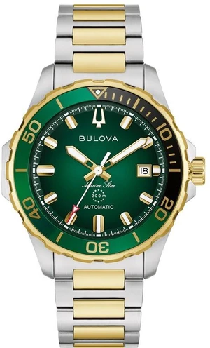 Bulova 98B467 Mens Marine Star Series B Automatic Watch - Two-Tone/Green Bulova 98B467 Mens Marine Star Series B Automatic Watch - Two-Tone/Green