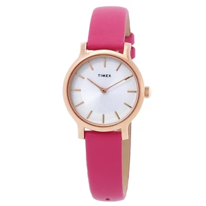 Timex Transcend 31mm Silver Dial Pink Leather Ladies Watch Timex Transcend 31mm Silver Dial Pink Leather Ladies Watch