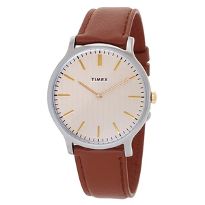 Timex Gallery Norway 40mm Champagne Dial Brown Leather Mens Watch Timex Gallery Norway 40mm Champagne Dial Brown Leather Mens Watch