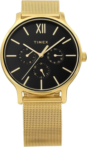 Timex Transcend 38mm Black Dial Gold Mesh Ladies Watch Timex Transcend 38mm Black Dial Gold Mesh Ladies Watch