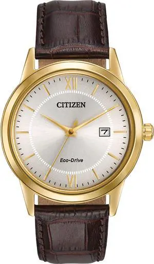 Citizen Men's 39mm Brown Calfskin Stainless Steel Case Solar Watch AW1232-04A