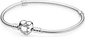 Pandora 590719-18 18 cm Silver Bracelet Moments with Heart Clasp