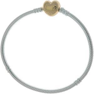 PANDORA Moments 925 Sterling Silver Bracelet with 18k Gold Plated PANDORA Shine Heart Clasp - 20cm - OEM