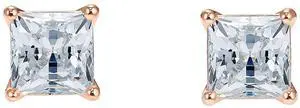 Swarovski Attract Pierced Earrings - White - Rose-gold Tone Plated -