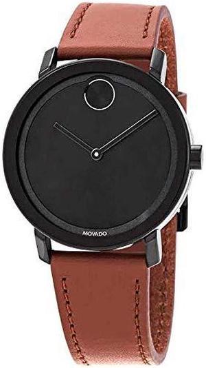 Movado Bold Cognac Leather Mens Watch 3600537