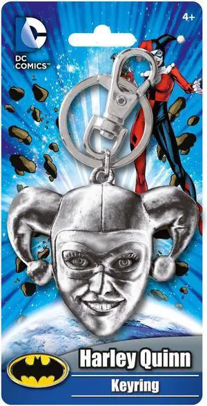 DC Comics Harley Quinn Head Pewter Key Ring