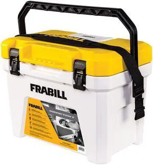 Frabill 19 Quart Capacity Heavy Duty Organizing Magnum Tackle Box Bait Station