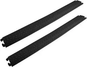 Pyle 40 In Cable Wire Protector Cover Ramp for Floor Cord Safety, Black (2 Pack)