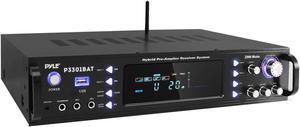 Pyle 3000 Watt Wireless Multi Channel Bluetooth Hybrid Amplifier Receiver, Black