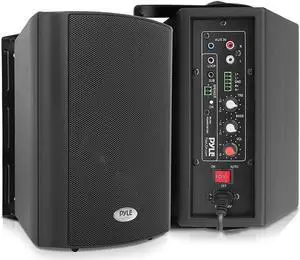 Pyle PDWR53BTBK Bluetooth Indoor Outdoor 5.25 In Speaker System, Black (2 Pack)