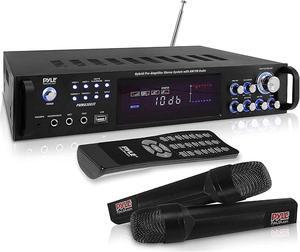 Pyle 3000W 4 Channel Bluetooth Hybrid Amplifier Receiver w/ Microphones & Remote