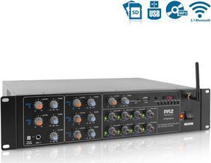 Pyle 4000 Watt 8 Channel Audio Bluetooth Amplifier Sound Mixer Receiver System