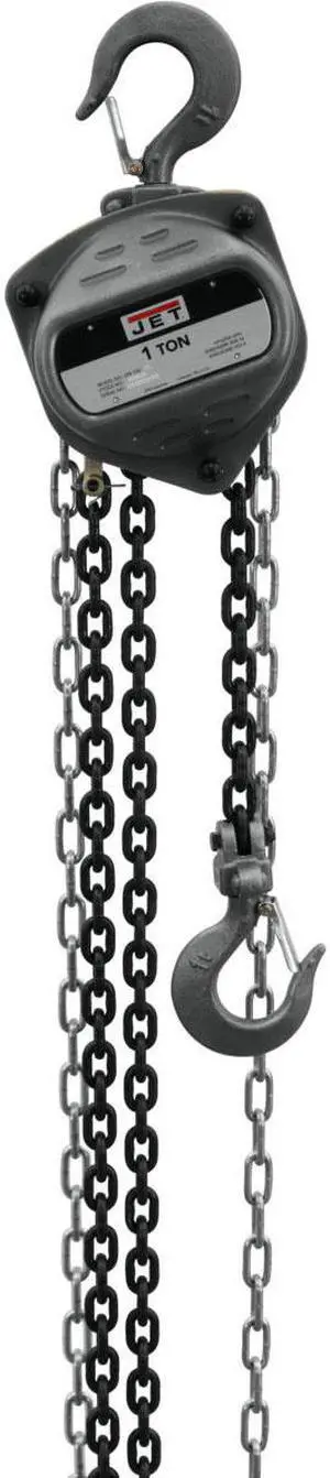Jet S90-100-20 Contractor 1 Ton Hand Chain Hoist with 20 Foot Lift & 2 Hooks