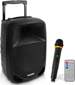 Pyle PSBT105A Bluetooth Portable Stereo Karaoke Speaker with Wireless Microphone