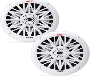 Pyle PLMR692 6 x 9 Inch 260 Watt Water Resistant Marine Speakers, White (1 Pair)