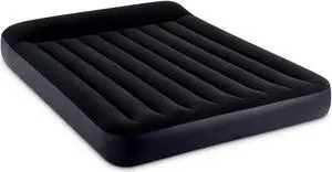 Intex Dura Beam Pillow Rest Classic Airbed Mattress with Built-In Pump, Queen