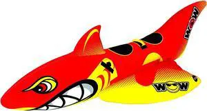 WOW Watersports Inflatable Big Shark 2 Person Towable Boating Tube w/ Handles