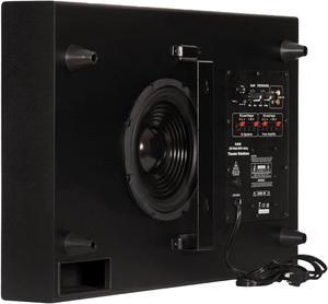 Theater Solutions by Goldwood 250 Watt 8 Inch Slim Home Theater Subwoofer, Black