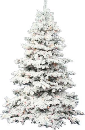 Vickerman Flocked Alaskan Pine 3 Feet Artificial Pre Lit Christmas Tree, White