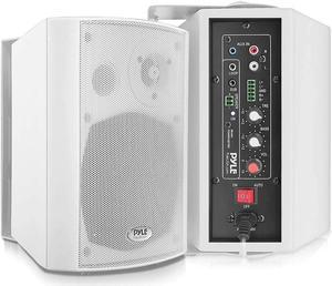 Pyle PDWR53BTWT Bluetooth Indoor Outdoor 5.25 Inch 300W Speaker, White (2 Pack)