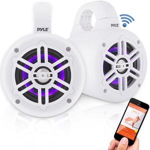 Pyle PLMRLEWB47WB 4 Inch 300 Watt Bluetooth Marine Tower Speaker System, Pair