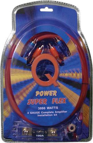 QPower 4GAMPKIT-SFLEX Super Flex 4 Gauge 3000 Watt Amplifier Wiring Amp Kit