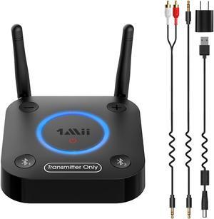 1Mii B06TX Long Range Bluetooth 5.0 Transmitter for TV to Wireless Headphones