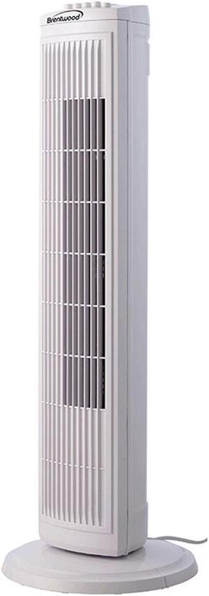 Brentwood F-30TW 3 Speed 30 Inch Oscillating Silent Operating Tower Fan, White
